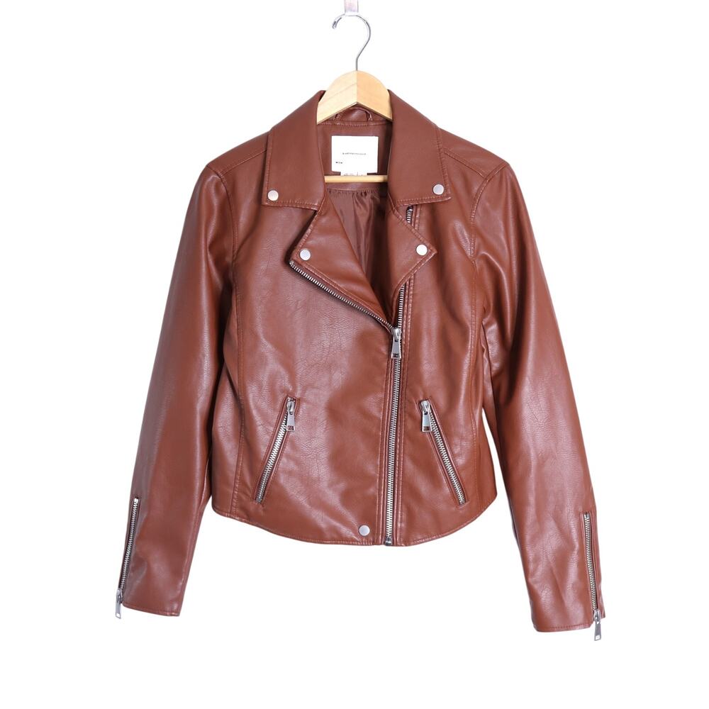 Anthropologie Brown Leather Moto Jacket